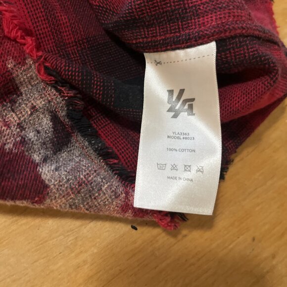 YoungLA Outlaw Flannel Shirt Sample Men's SZ Med Plaid Red/Black Sz XXL - Picture 12 of 12